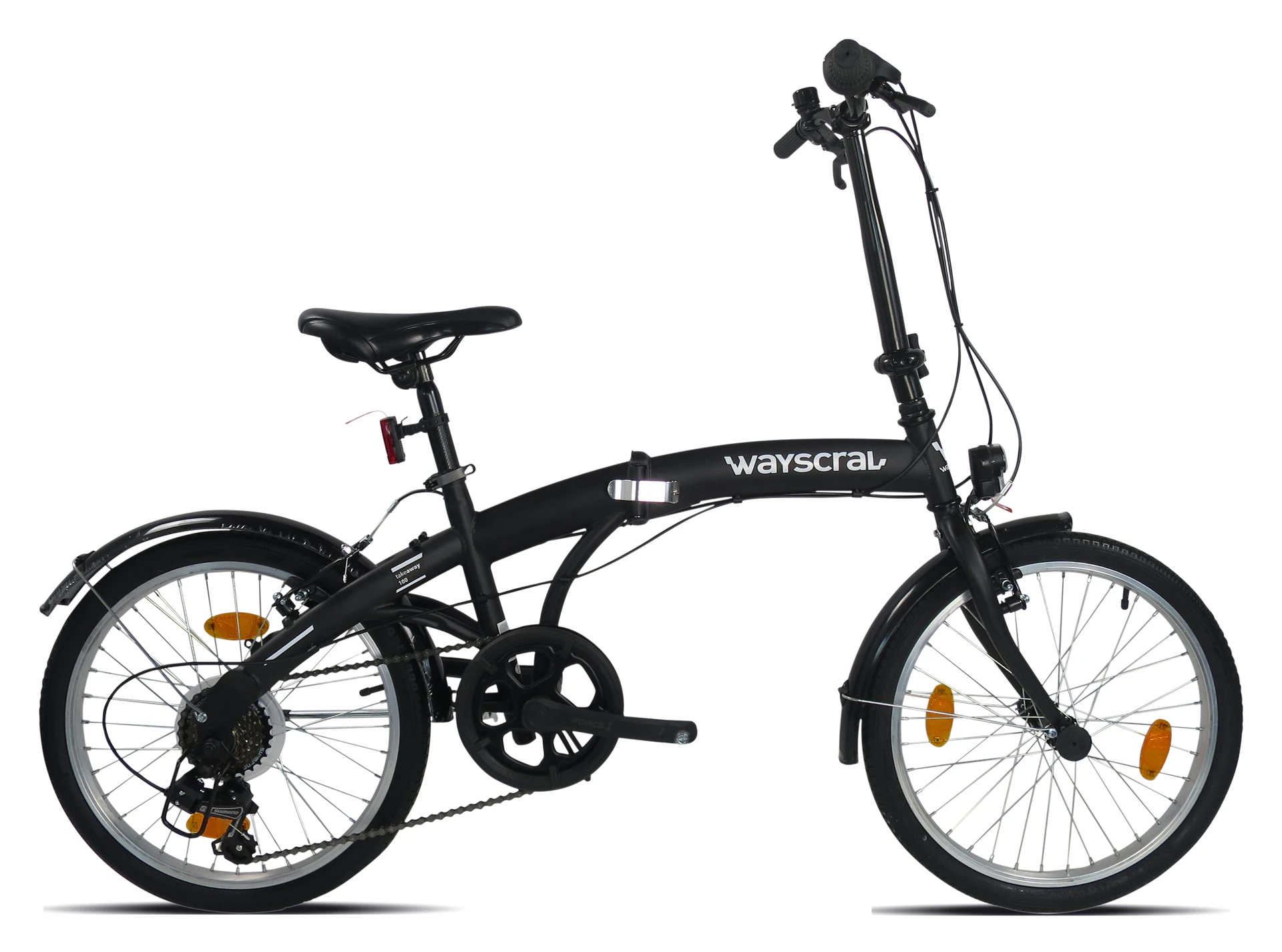 folding-bike-image-masking-service Expert image masking service for a black folding bike, featuring precise cutout of spokes and complex frame parts.