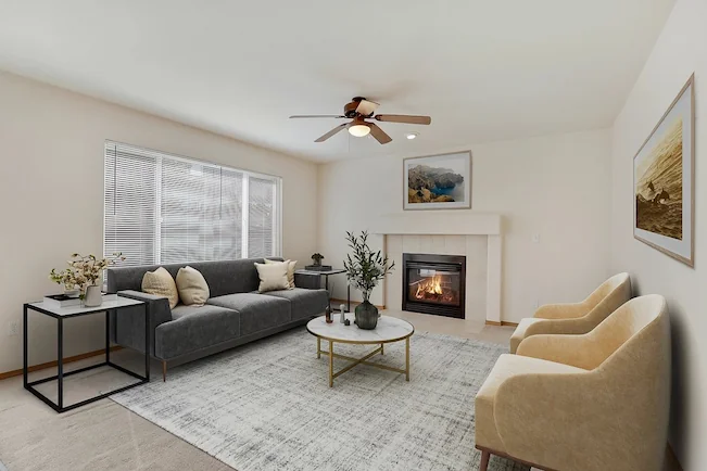detailed-quality-control-opt-web Digitally staged living room with a fireplace, designed to showcase interior potential for listings.