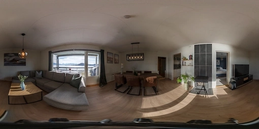 Panorama Stitching Before Raw bracketed real estate images before manual panorama stitching